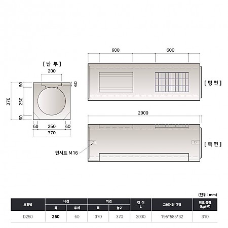 D250 (370*370*2000*60T)