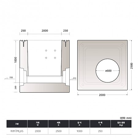 2000*2500*1000H*250T_하부구체_KS