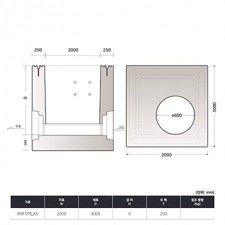 2000*3000*0H*250T_하부구체_KS