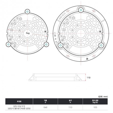 648Ø*h110_잠금장치(3볼트형_단체표준_정중량)